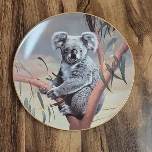 Koala Decorative Plate with Gold Trim